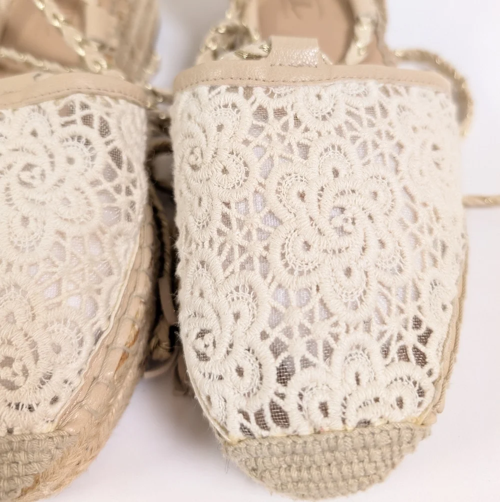Nanette Lepore Women's Bitsy 1 Espadrille Wedge Sandal Cottagecore Lace - Picture 7 of 13